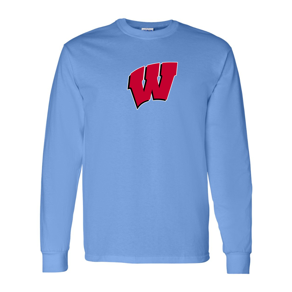 Men's Wisconsin Badgers Gildan Heavy Cotton Long Sleeve T-Shirt